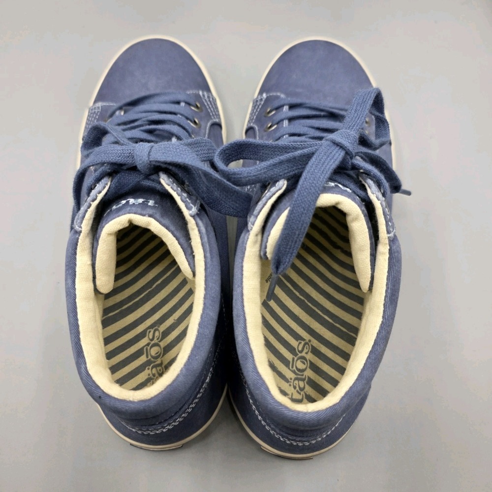 Taos Top Star Sneakers Womens 8.5 Blue Chambray Denim Mid Top Lace Up Comfort - Picture 11 of 15